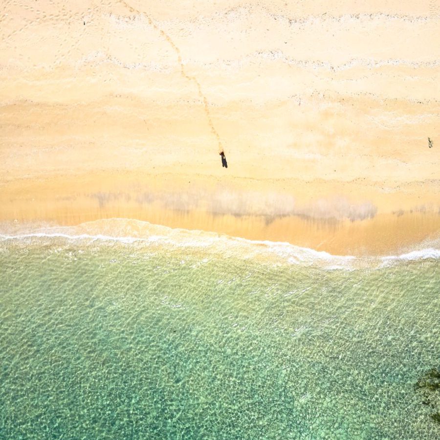 lombok, strand, drone shot